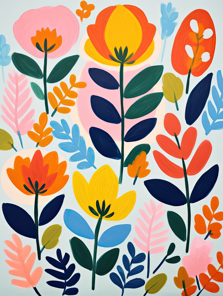 Fleurs 10, style Matisse, Floral