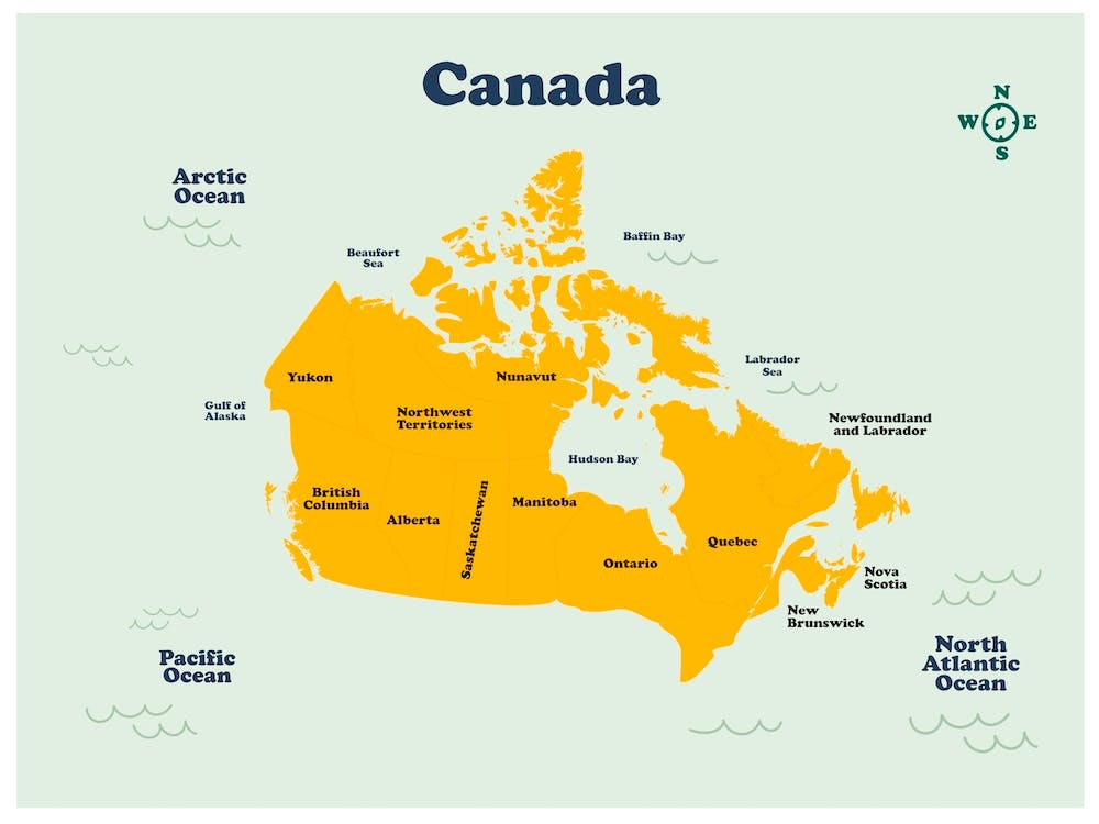 Canada States Map