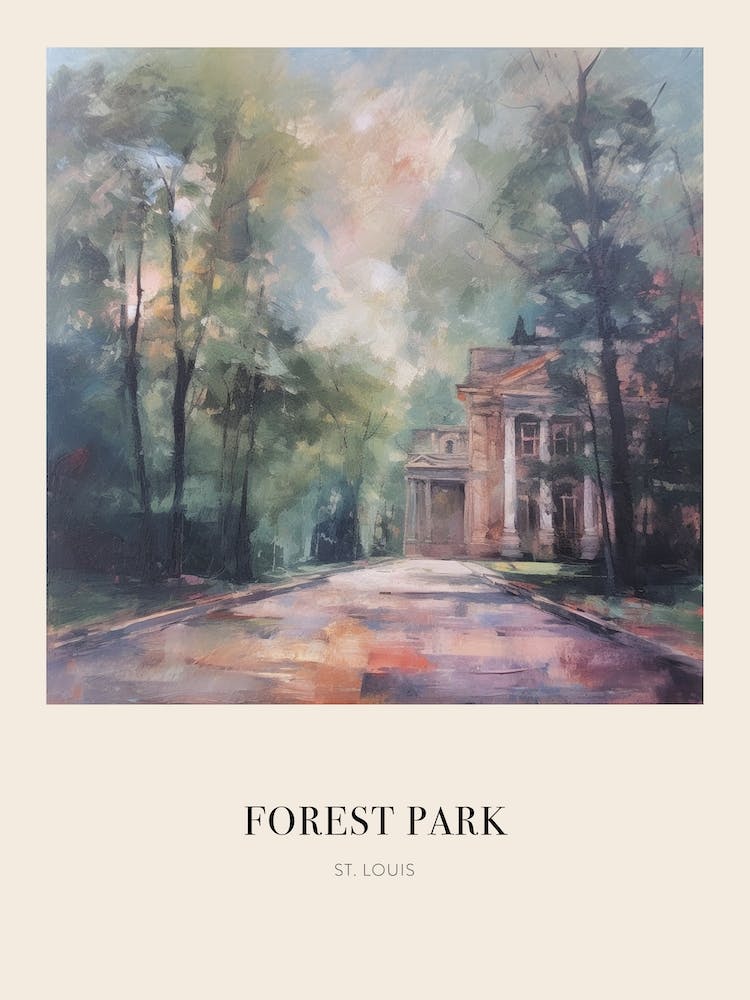 Forest Park St Louis United States 4 Vintage Cezanne Inspired Poster
