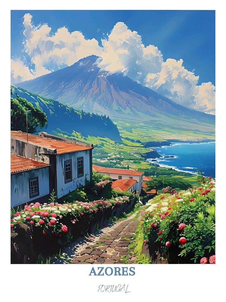 Azores Print Azores Poster Pico Mountain Print Azores Framed Print Azores Canvas Print Furnas Valley Print Sete Cidades Crater Lakes(1)