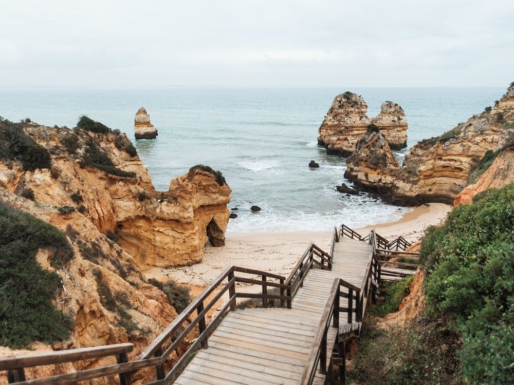 Algarve Beach | Stairs in the beautiful landscape of Portugal