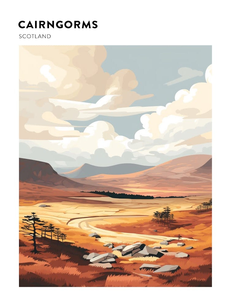 Cairngorms National Park Scotland 2 Hiking Trail Landscape Poster