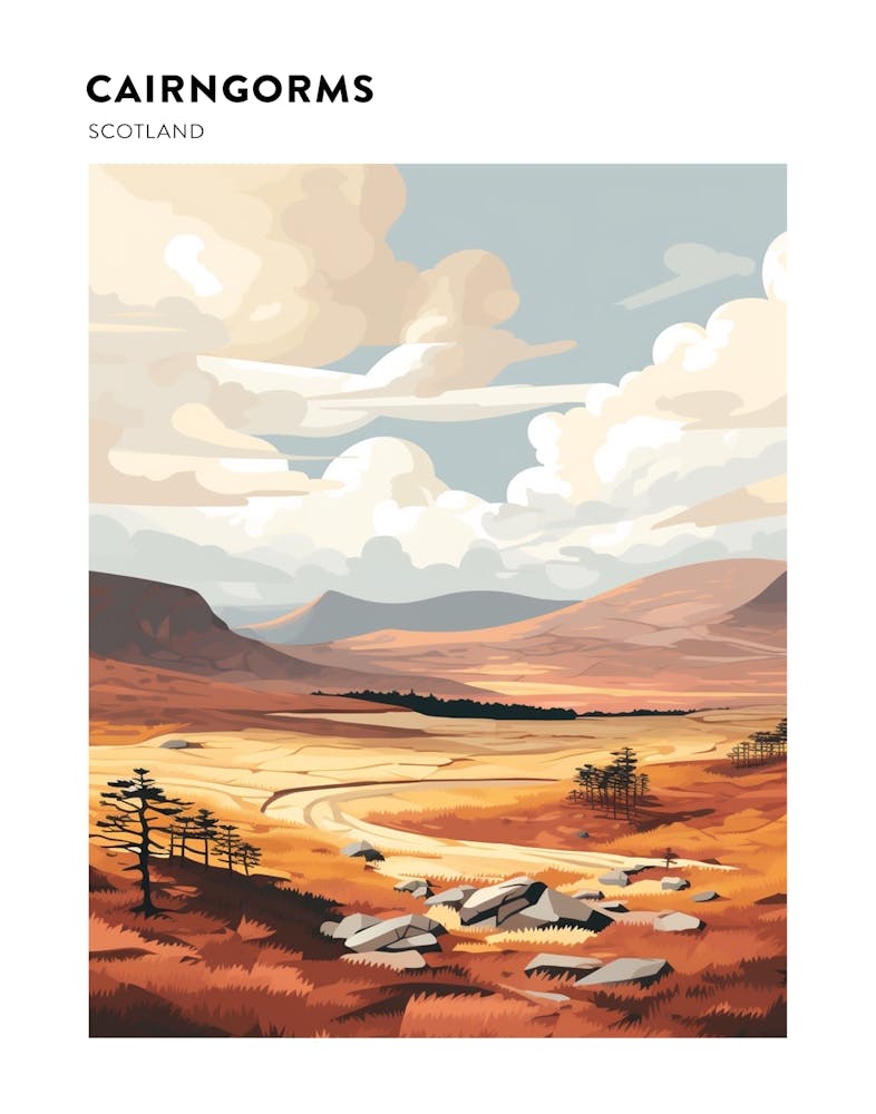 Cairngorms National Park Scotland 2 Hiking Trail Landscape Poster
