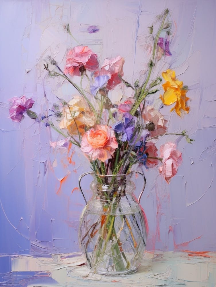 Abstract Flower Painting Purple Flower 2