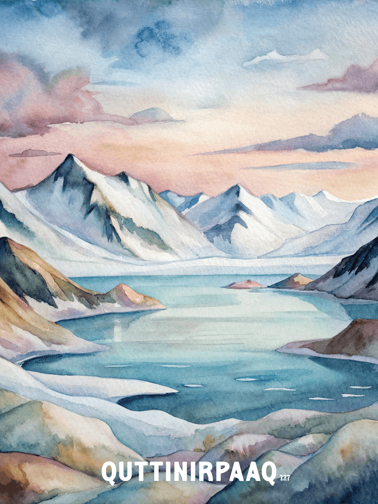 Quttinirpaaq National Park Watercolor Painting