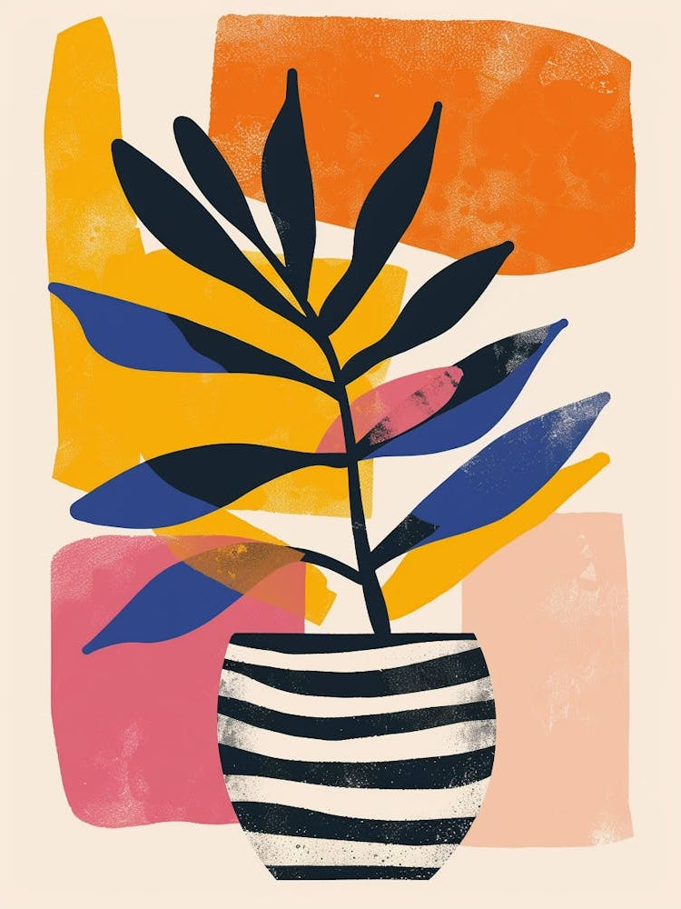 Zebra Plant Minimalist Illustration 2