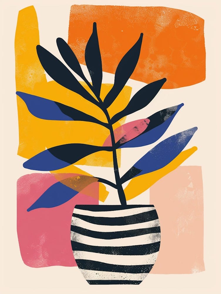Zebra Plant Minimalist Illustration 2