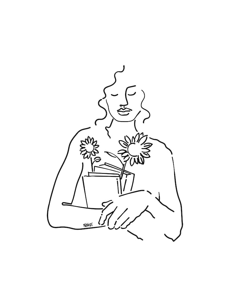Books Flowers