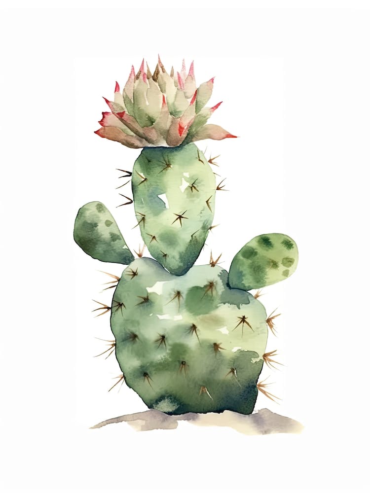 Turks Head Cactus Watercolour Drawing 4
