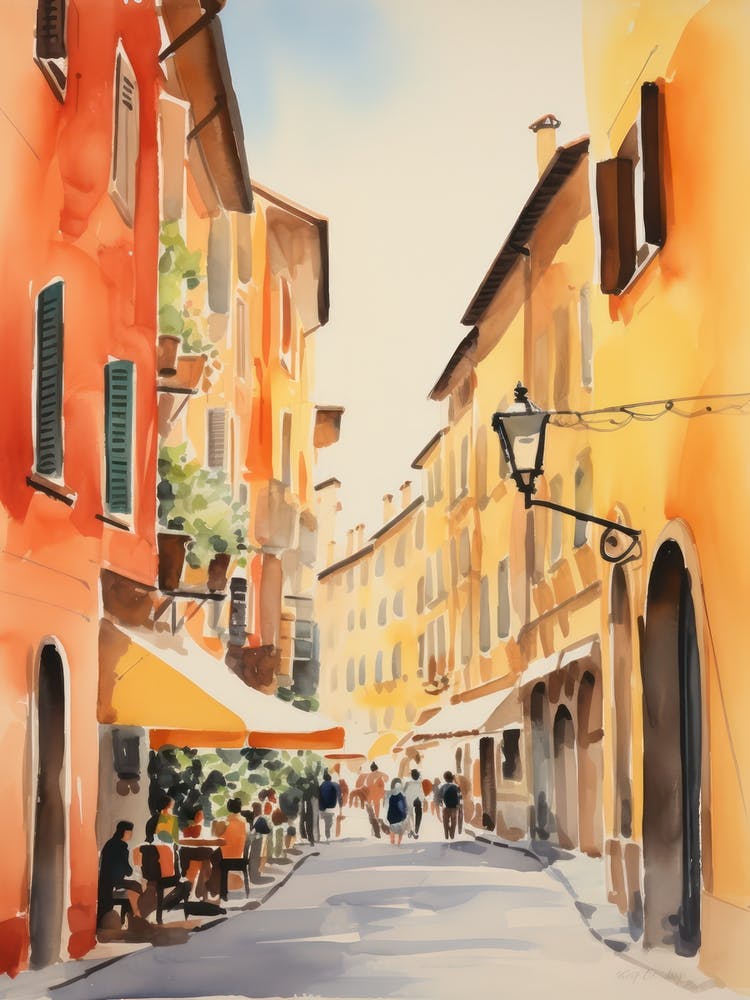 Bologna, Italy Watercolour Streets 4