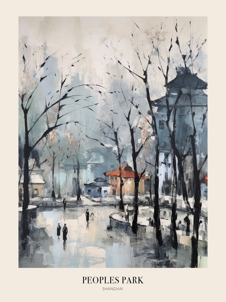 Winter Stadtpark Poster Volkspark Shanghai China 3
