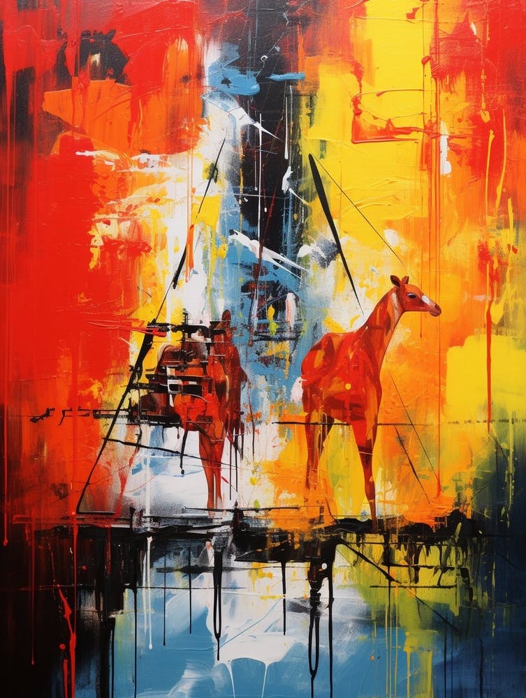 Giraffe Abstract Expressionism 4