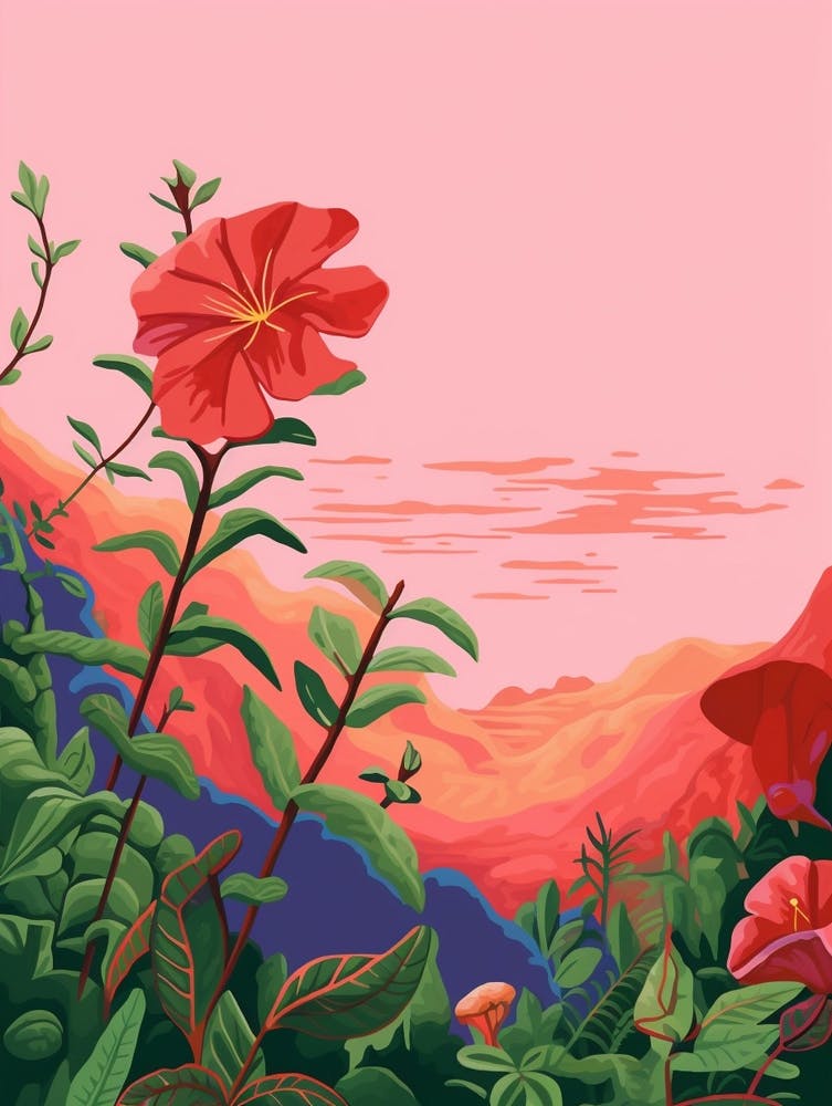 Boho Wildflower Painting Wild Petunia