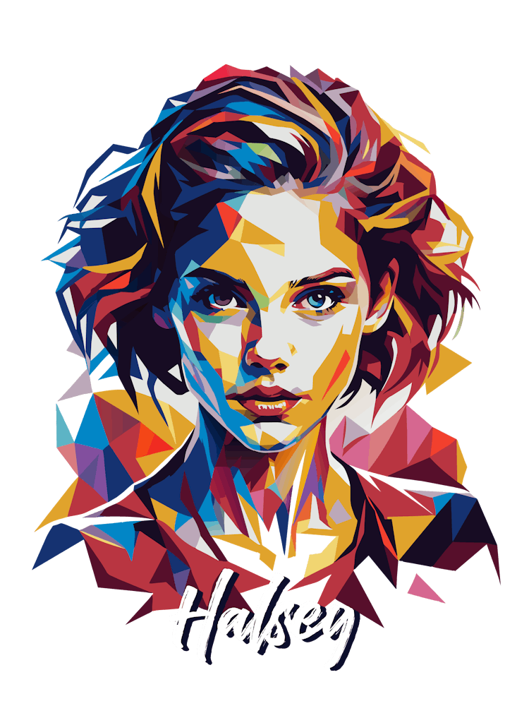 Halsey 02 Portrait Music Icon Style WPAP Pop Art