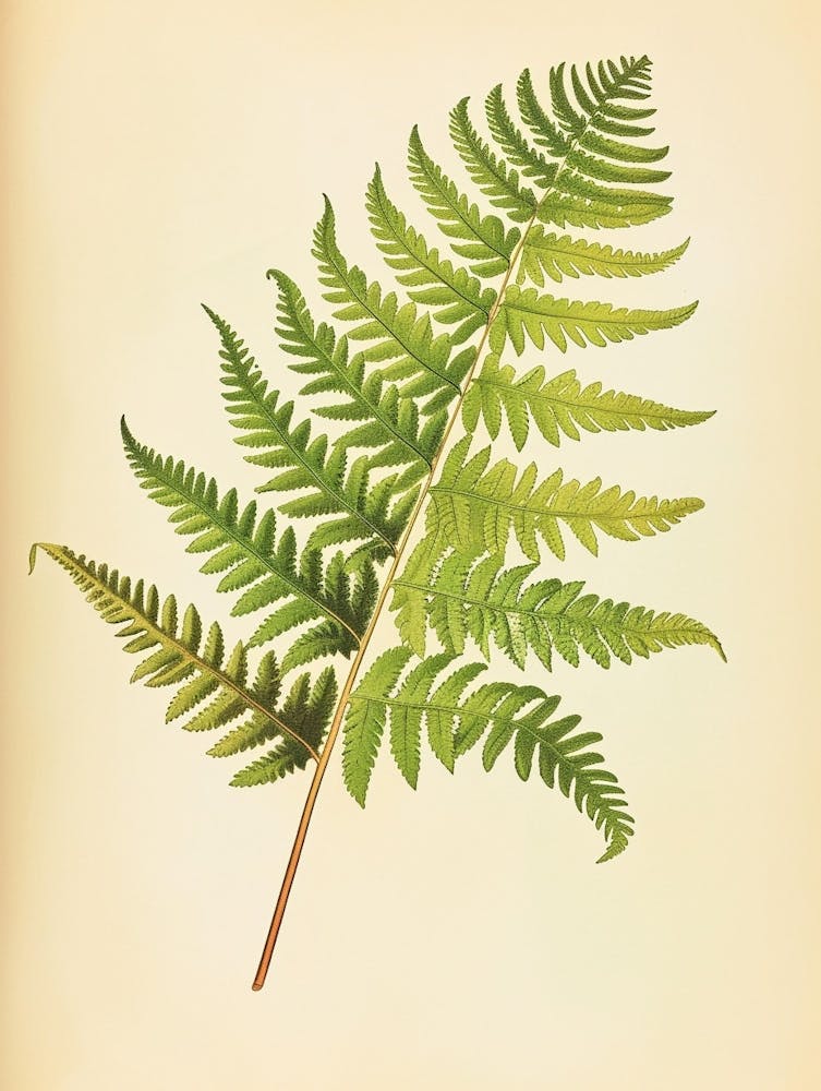 Vintage Illustration Lady Fern 3