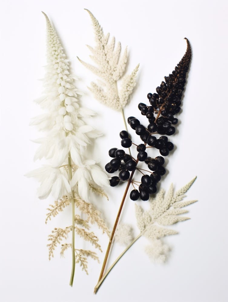 Pressed Wildflower Botanical Art Black Cohosh 1