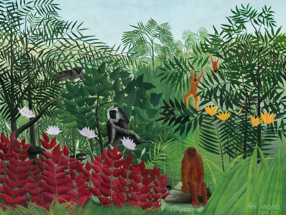 Tropical Forest With Monkeys, Henri Rousseau