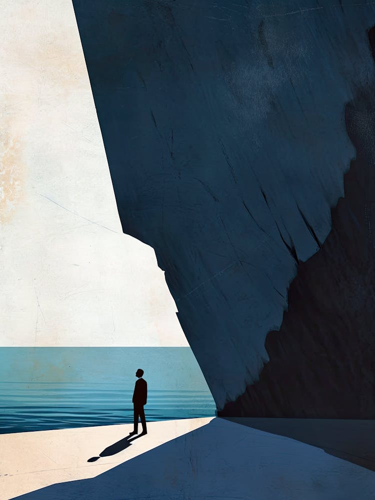 Man Standing In Front Of A Cliff