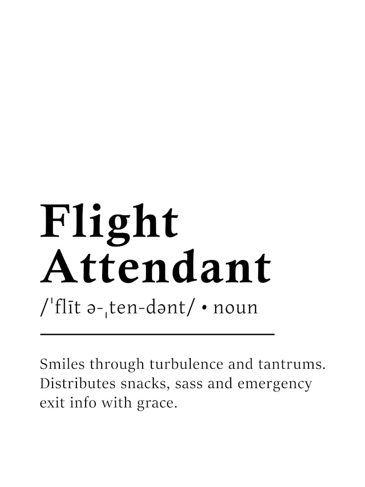 Flight Attendant Definition Poster - Dictionary