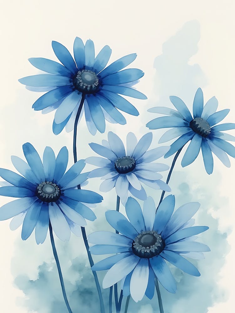 Flowing Blue Floral Detail