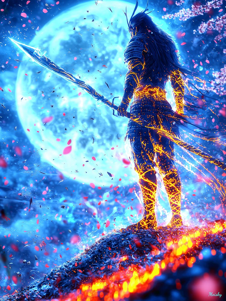 Neon Warlord – Guardian Of The Blue Moon Poster