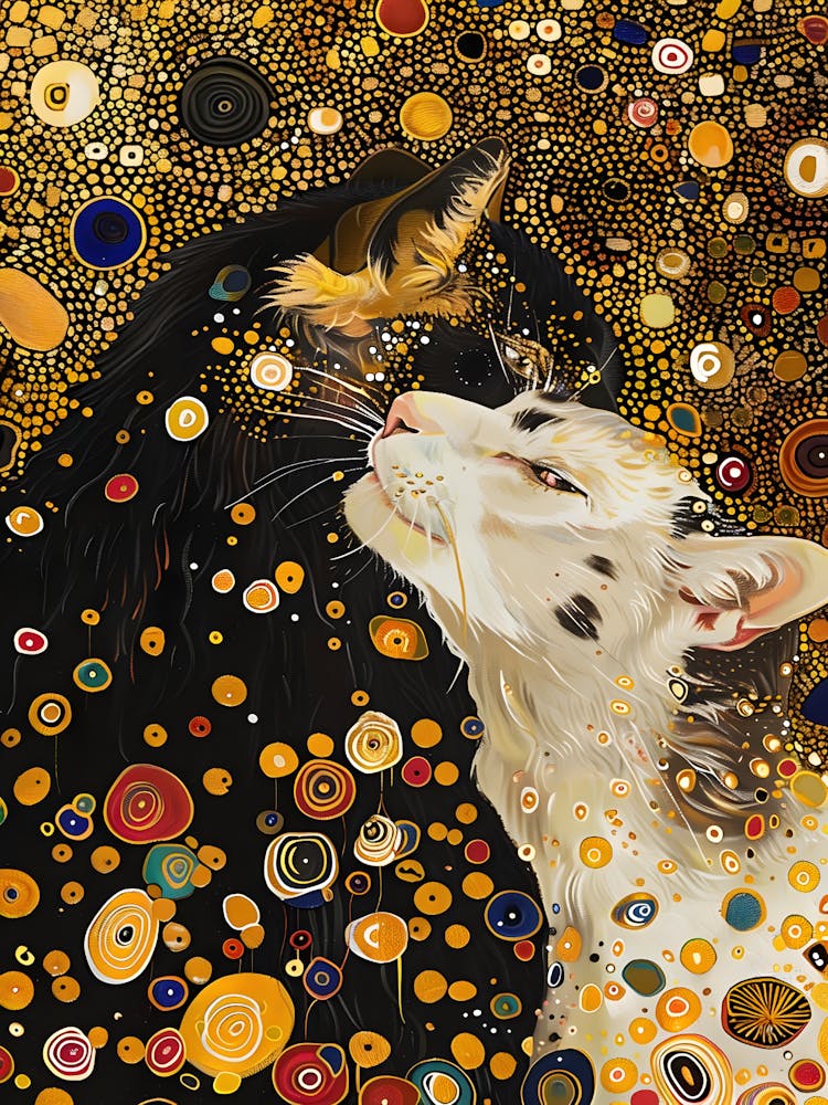 Cats Kissing By Gustav Klimt