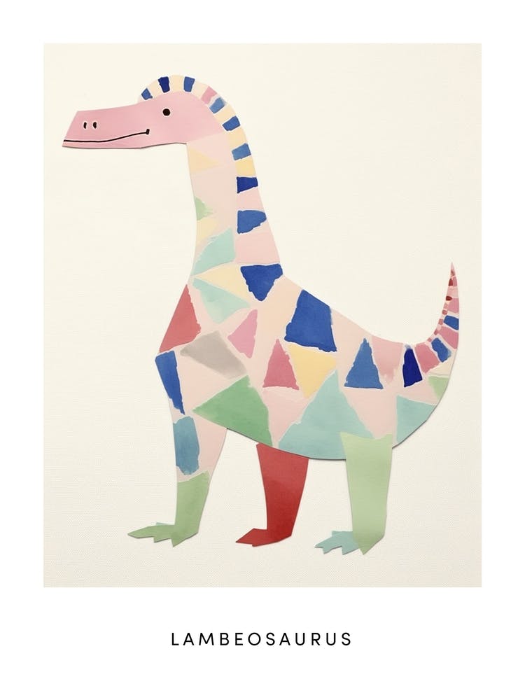 Nursery Dinosaur Art Lambeosaurus Poster