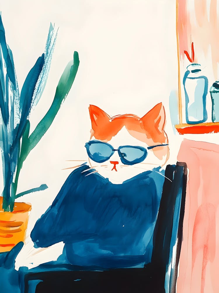 Katze Mit Sonnenbrille