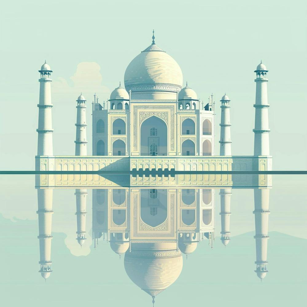 A Taj Mahal In Agra Minimal Illustration 1719953609 2