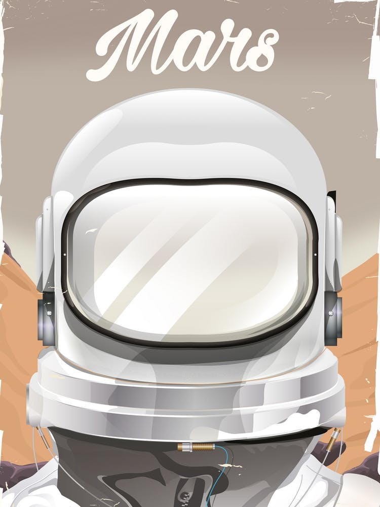 Mars Exploration travel space art.