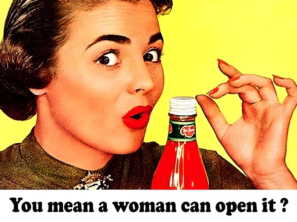 You Mean A Woman Can Open It, Funny Vintage Advertising Poster