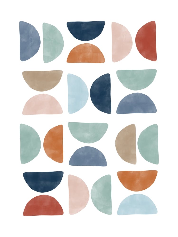 Terracotta Navy Semi Circles