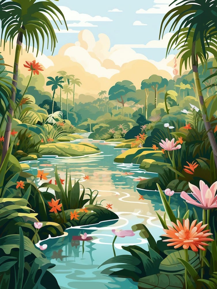 Nong Nooch Tropical Botanical Garden Thailand Illustration 2