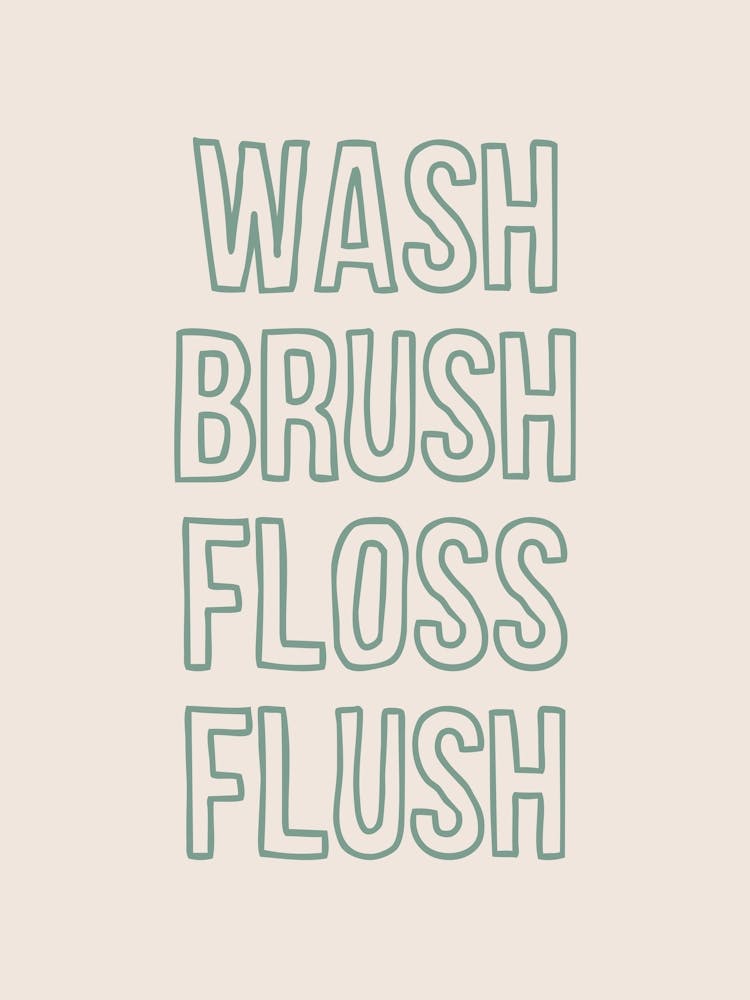 Wash Brush Floss Flush