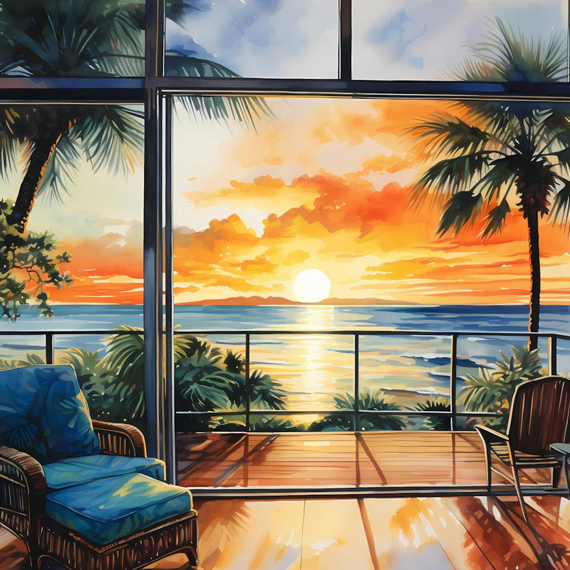 Sea Breeze Sunset: Watercolour Escape