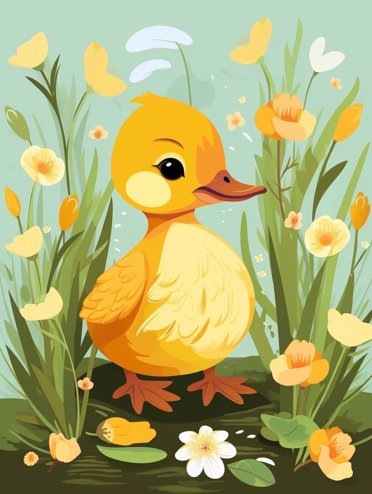 Baby Animal Illustration  Duck 4