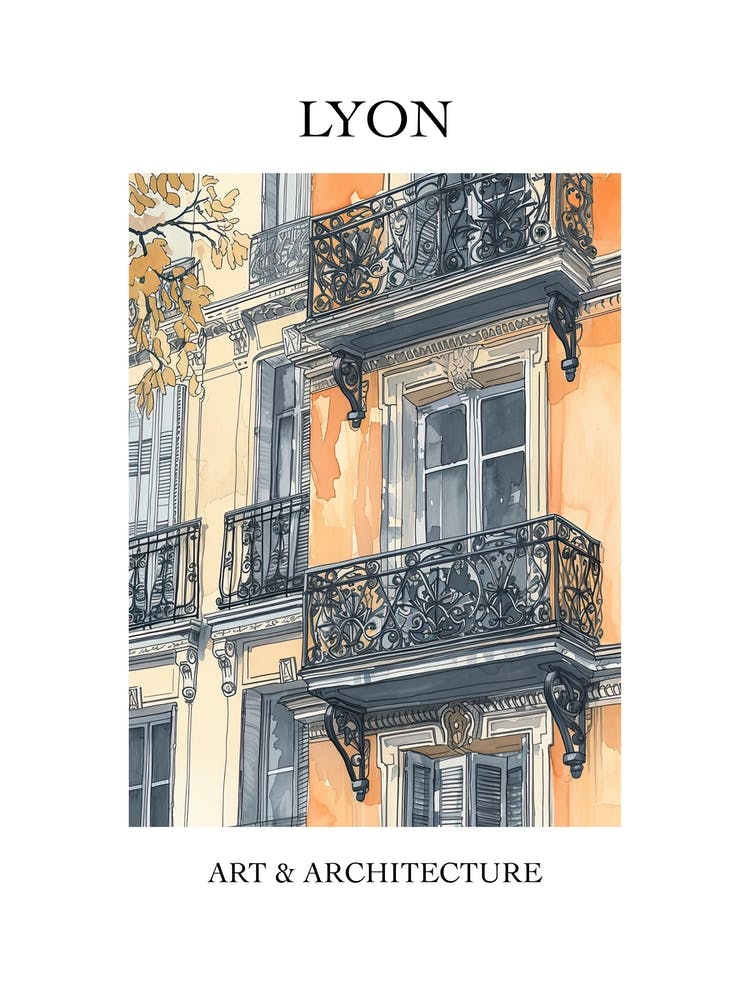 Lyon Travel And Architecture Poster 3