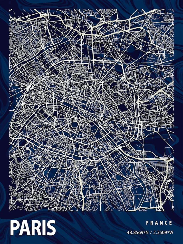 Paris Crocus Marble Map