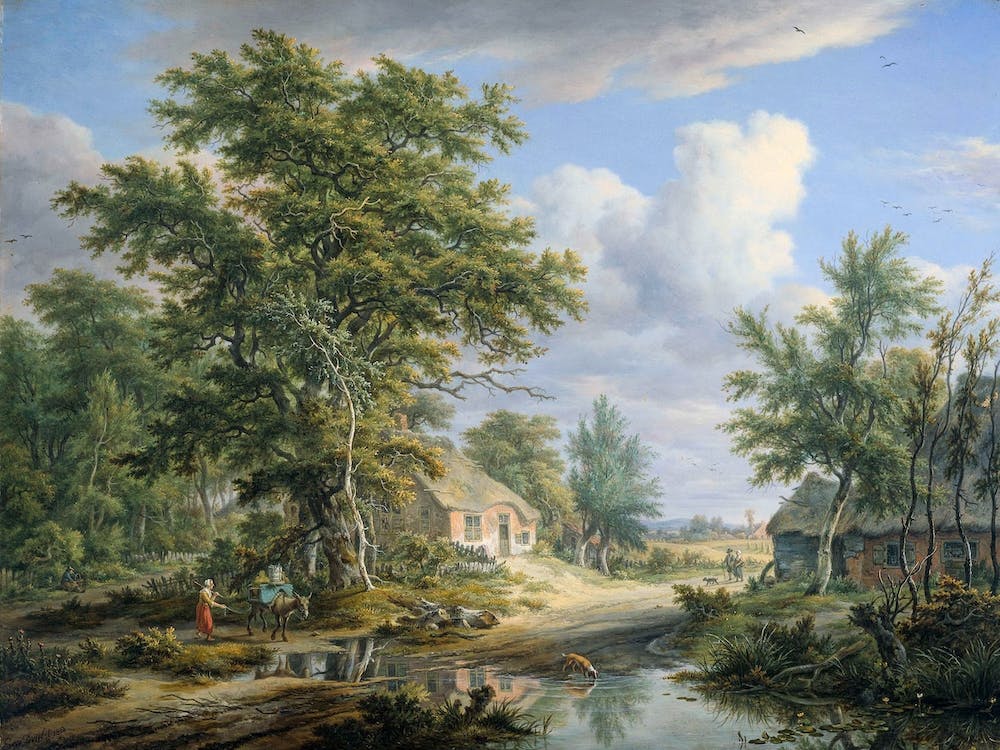 Farms On The Fringe Of A Wood, Egbert Van Drielst