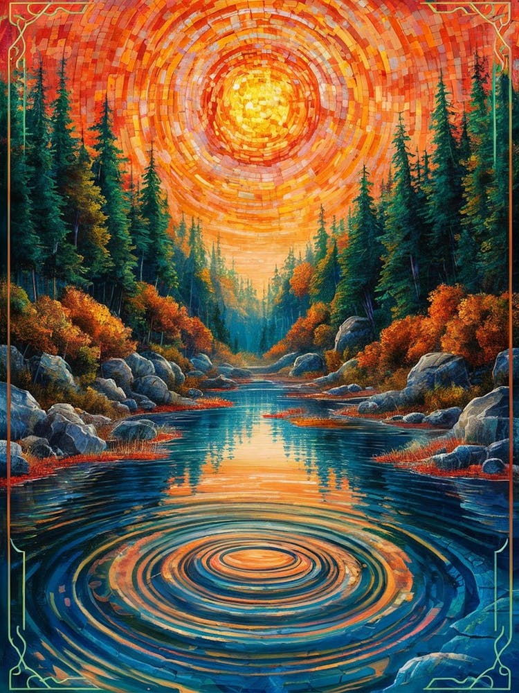 Lever de soleil sur la rivière 1
