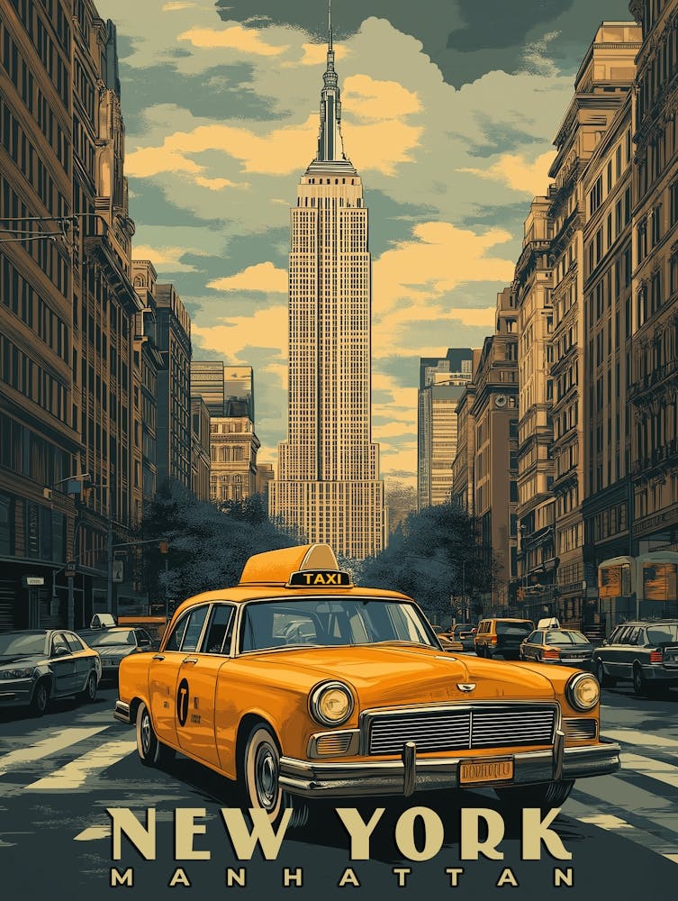 New York City Vintage Travel Poster 1