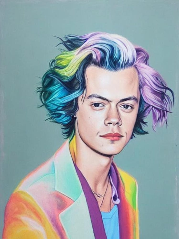 Harry Styles Colourful Illustration