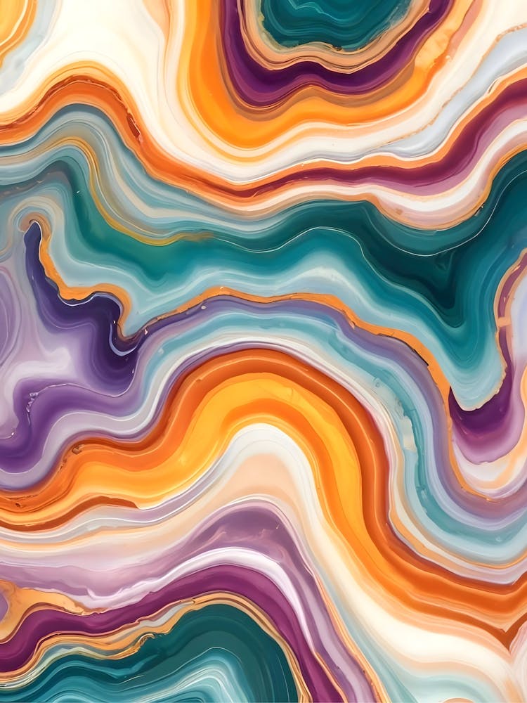 Purple, Teal & Gold Agate