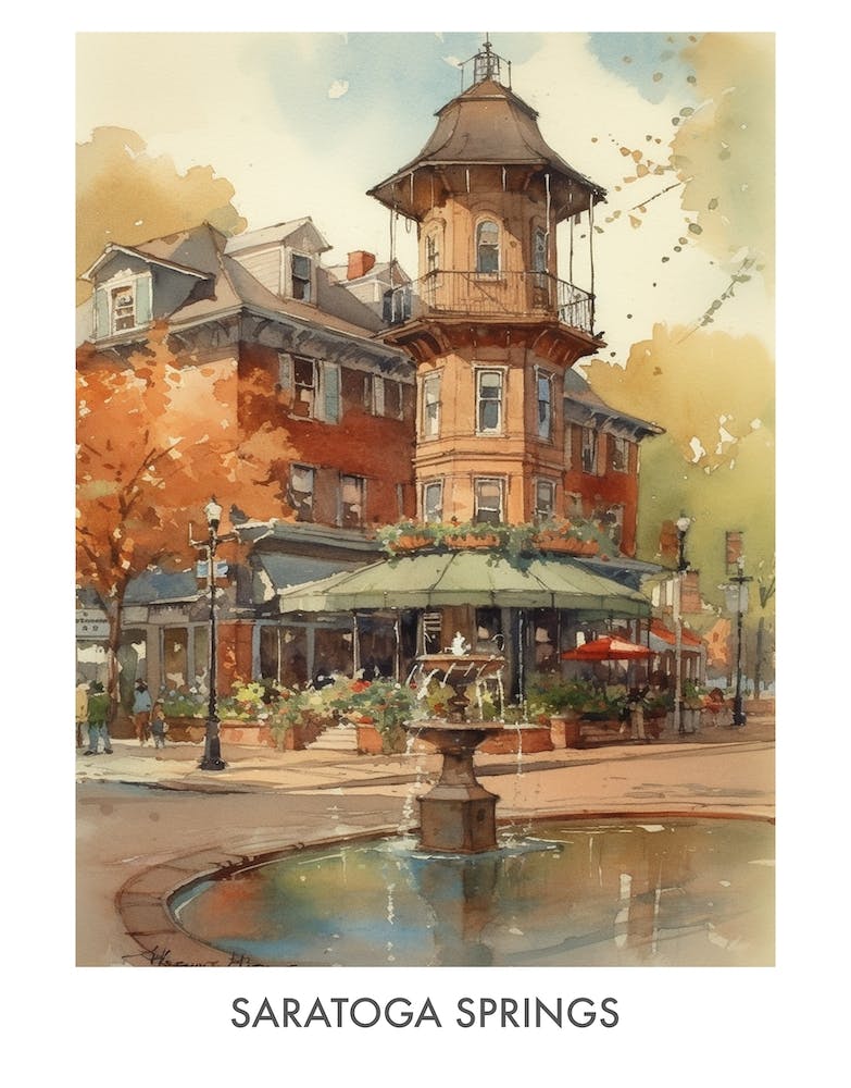 Saratoga Springs Watercolor 2travel Poster
