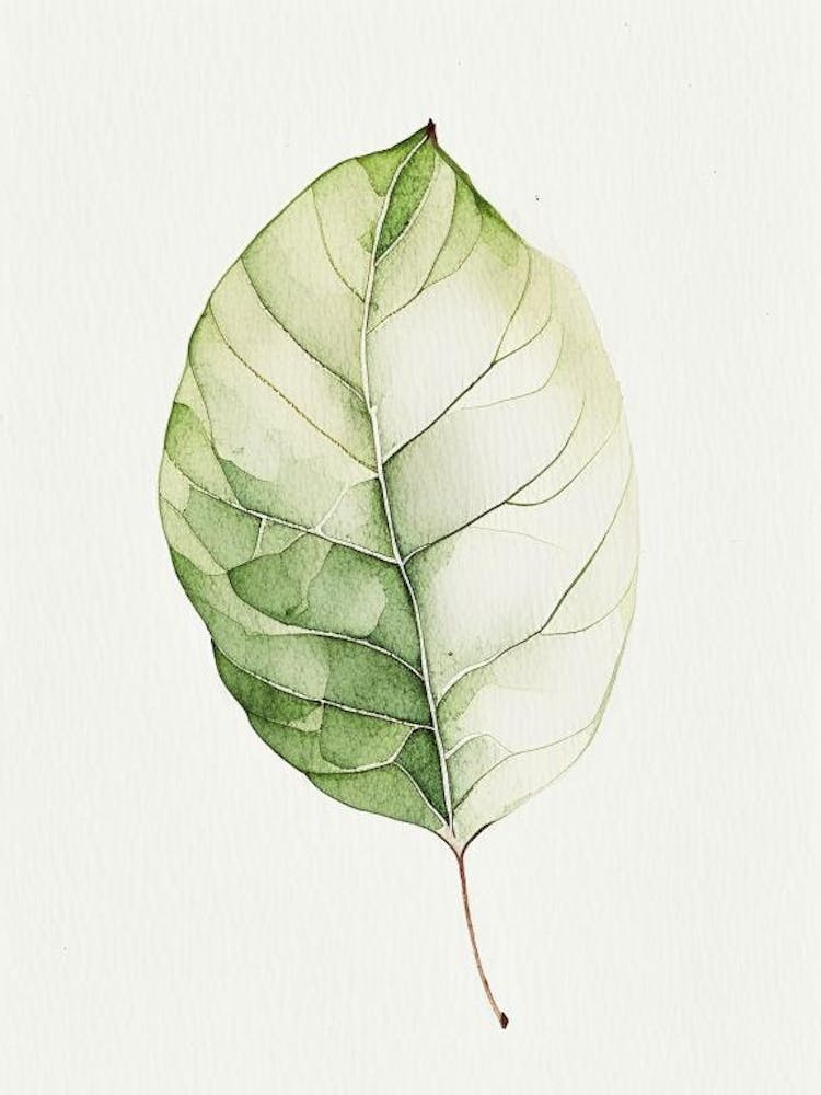 Potato Leaf Minimalist Watercolour 1