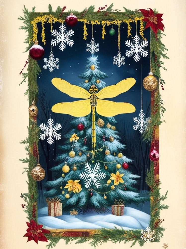 William Morris Dragonfly Christmas Tree 1