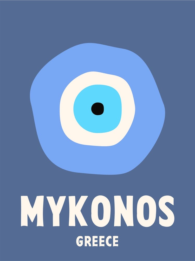 Mykonos, Greece, Graphic Style Poster 2