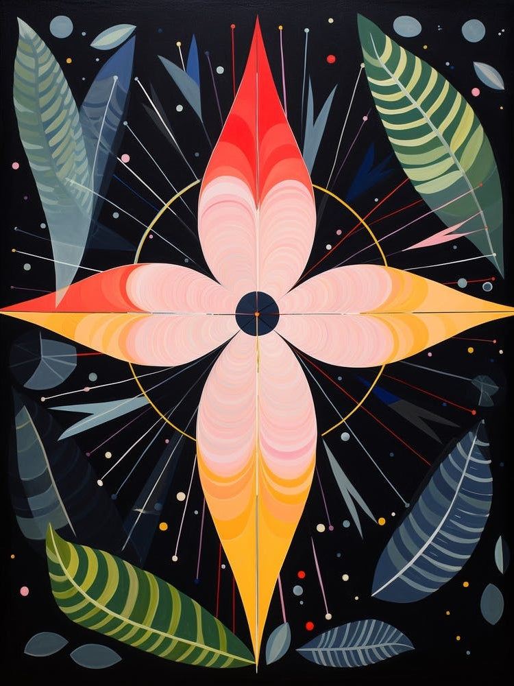 Bird Of Paradise 1 Hilma Af Klint Inspired Flower Illustration