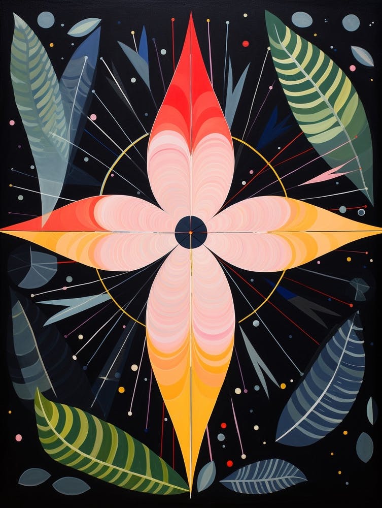 Bird Of Paradise 1 Hilma Af Klint Inspired Flower Illustration