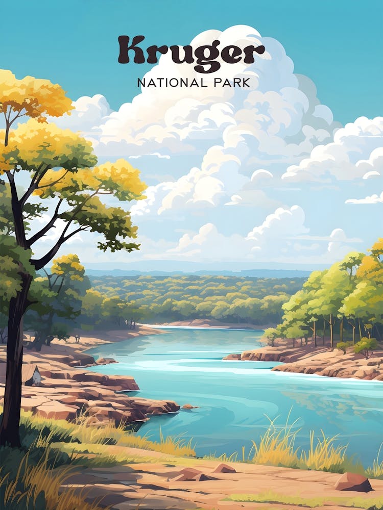 Kruger-Nationalpark Südafrika Fluss Moderne Reisekunst